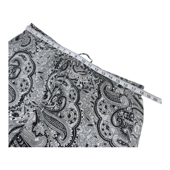 Michael Kors Womens Black Paisley Print Wide Leg Pants Size 16 Pull On Drawstrim - Picture 4 of 14